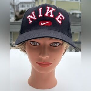 Vintage Nike Spell Out Black / Red  Fitted  Hat. S/M